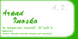 arpad knosko business card